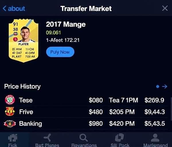 FIFA Mobile Transfer Market Price History FIFA Mobile Transfer Market showing price history for a player