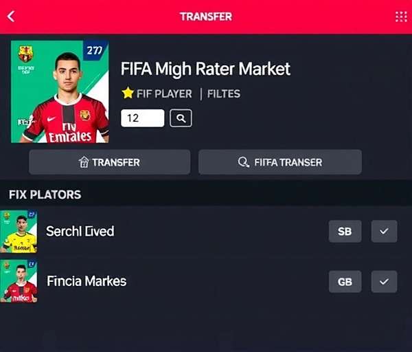 FIFA Mobile Transfer Market Search FIFA Mobile Transfer Market search screen with filters for players